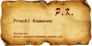 Preckl Kemenes névjegykártya